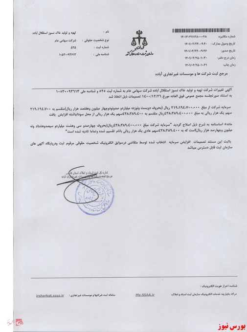 افزایش سرمایه کباده