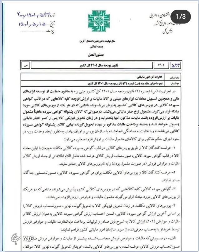 ابلاغ گواهی سپرده