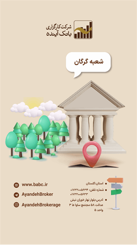 تغییر شماره تماس و آدرس شعبه گرگان کارگزاری بانک آینده